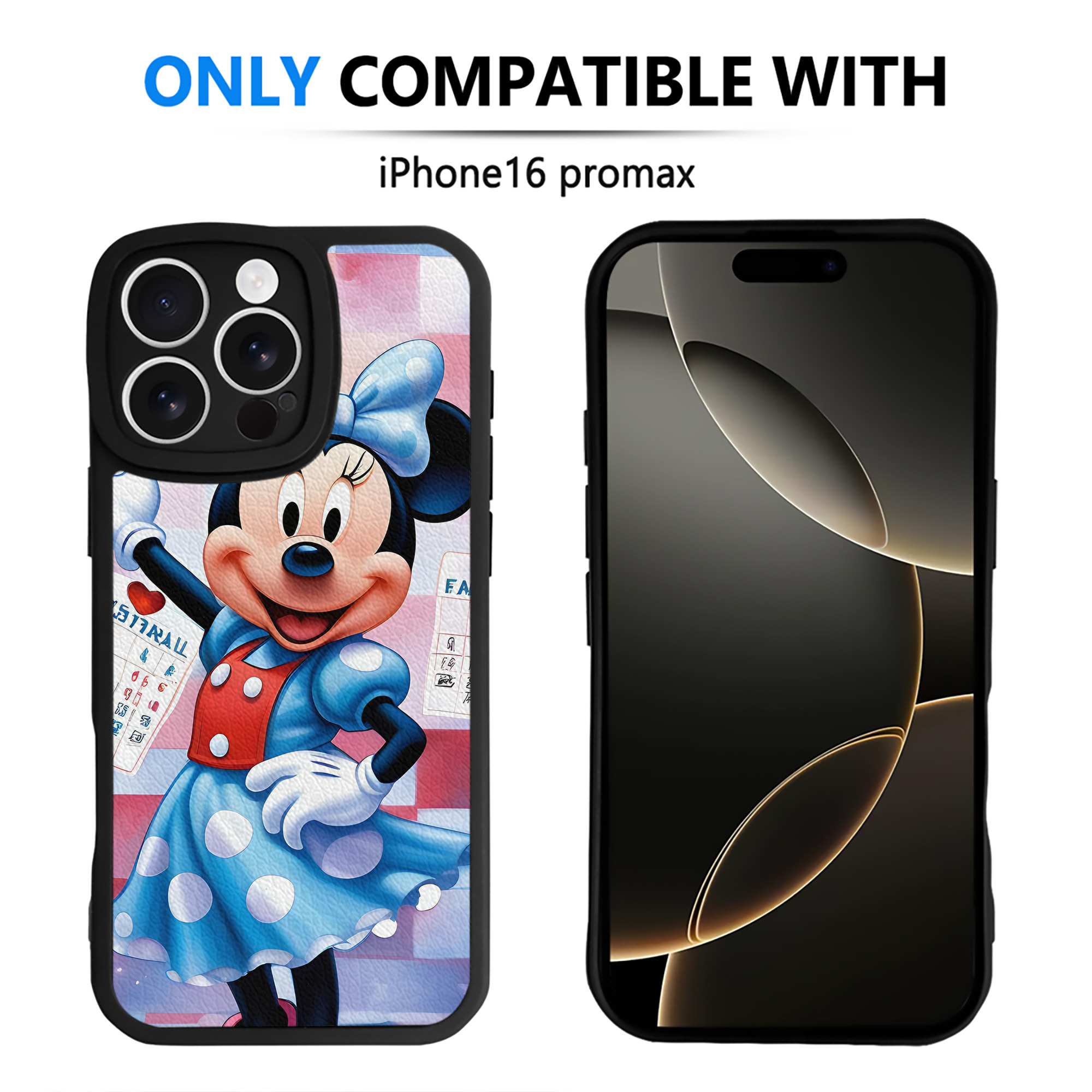 （画像用） ミッキーマウス Mickey Mouse 【iPhone 16シリーズ対応】シリコンスマホケース（レザー調） 材質：シリコン